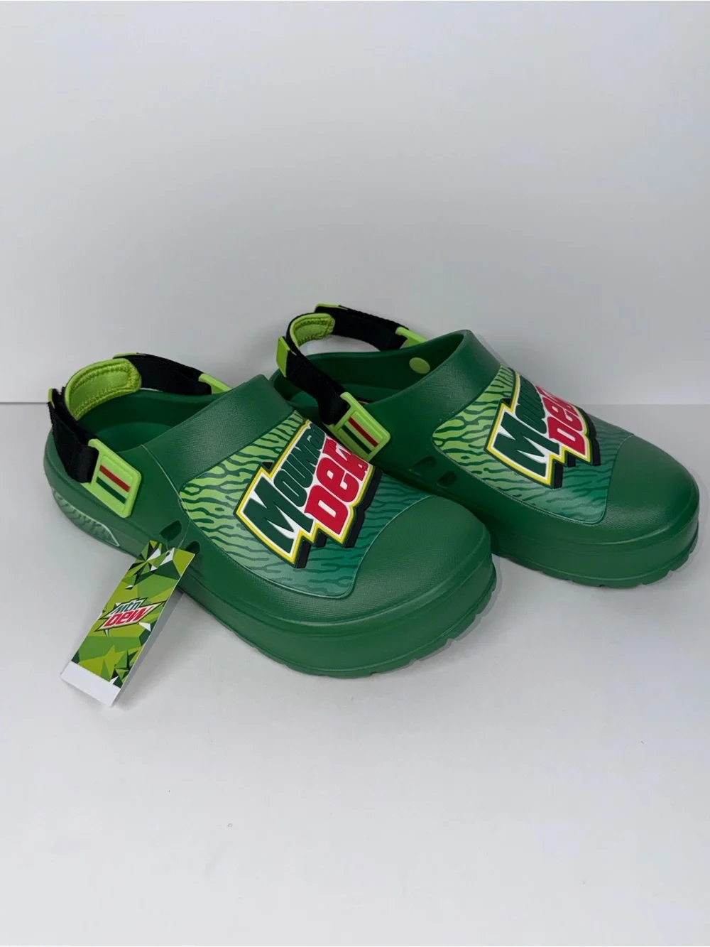 MOUNTAIN DEW Green Logo Clog Sandals Men’s 10 NWT